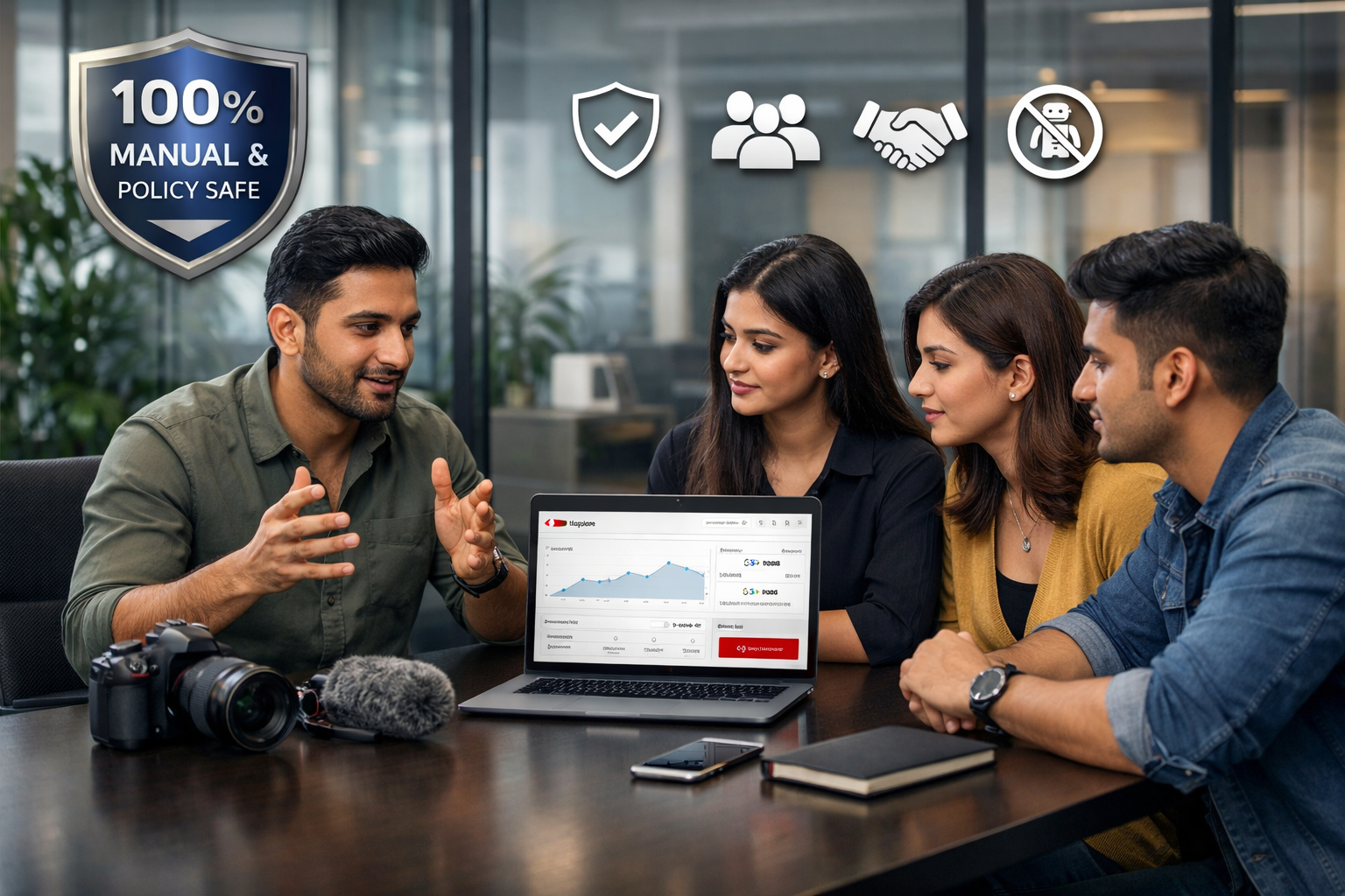 YT BOSS YouTube promotion process, manual policy safe promotion, real audience growth