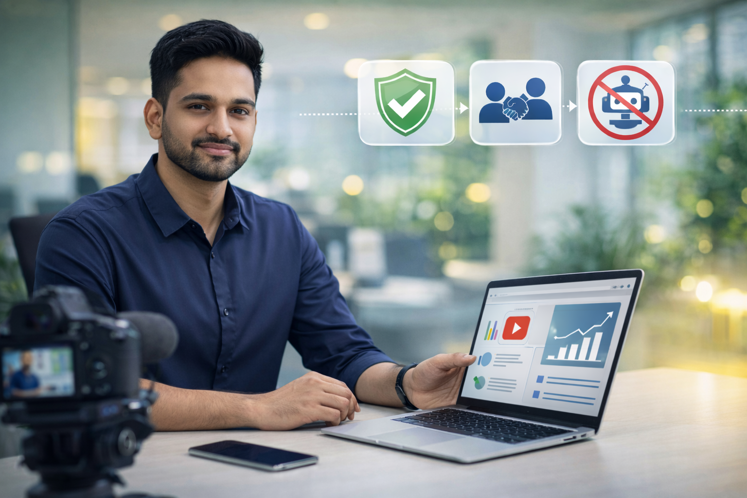 YT BOSS start promotion CTA, manual policy safe YouTube growth, real audience reach